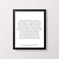 Arvier Ozymandias Poem Print Percy Bysshe Shelley Poetry Poster in Black White for Home Wall Decor Framed Wall Art