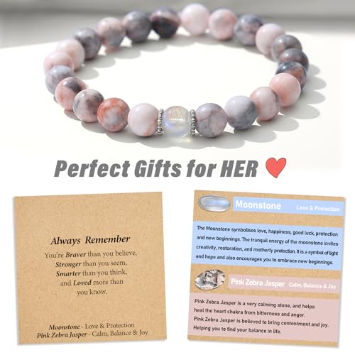 THEMEROL Christmas Stocking Stuffers for Kids/Girls/Teens-Love/Encouragement-Natural Crystal Bracelets-Handmade Cute Gifts