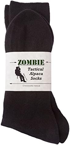 Zombie Womens Tactical Alpaca Sock - One Size Black - Warm and Cozy Hypo-allergenic