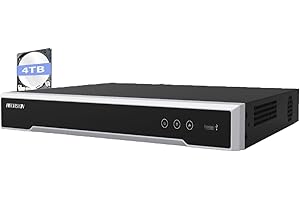 KAFFE HIK 16CH 4K NVR DS-7616NI-Q2/16P with 4TB HDD 16CH PoE 8MP 4K Network Video Recorder NVR with Built-in PoE Ports for IP PoE Network Cameras H.265 2xSATA Compatible with Hikvision Hik-Connect APP