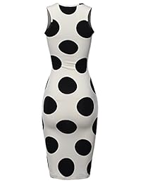 Hecho por Emma Vestido sin mangas ajustado sin mangas con lunares y tejido elástico de Emma para mujer