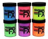 6 Color Daytime Visible Glow in the Dark Paint HALF OZ pots, UV Reactive, luminous, glowing