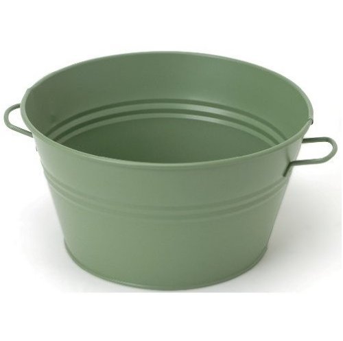Houston International 6085E SA 13.5-Inch Steel Planter/Tub, Sage