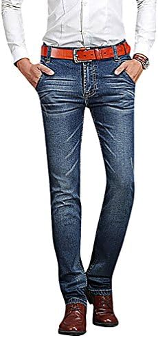 LAZERE Men's Stylish Fitted Jeans Straight Basic Low Waist Spring Fashion, 1 40 (US 39)