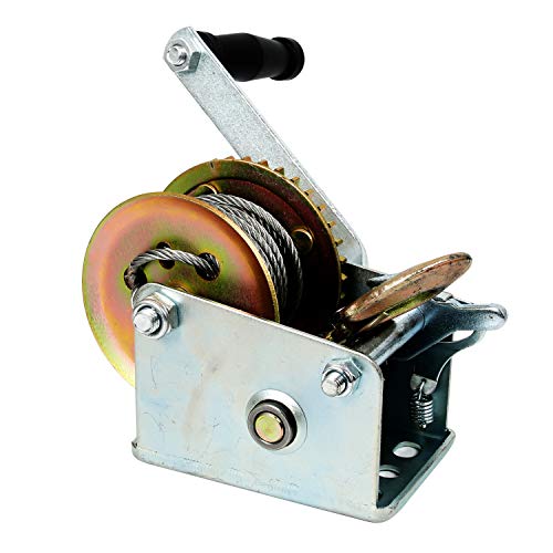 Heavy Duty Hand Winch 600 lbs Hand Crank Strap Cable Gear Winch Towing Winches ATV Boat Trailer (600 lbs) - Image 5