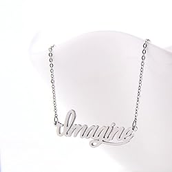 AOLO Imagine Words Necklace Name Jewelry Monogram