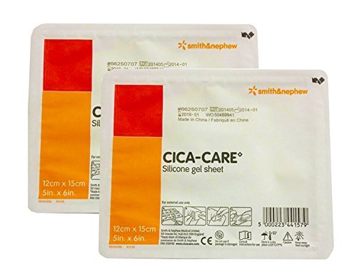 Cica Care Silicone Gel Sheeting 5 x 6 Inch, Sterile 2 packs