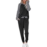 Ekouaer Women's Pajama Set Long Sleeve PJs 2 Piece Lounge Set Pullover Sleepwear Sweatshirt and Long Pants With Pockets