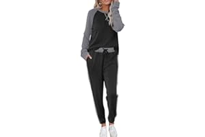 Ekouaer Women's Pajama Set Long Sleeve PJs 2 Piece Lounge Set Pullover Sleepwear Sweatshirt and Long Pants With Pockets