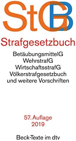 StGB Strafgesetzbuch : BetäubungsmittelG, WehrstrafG, WirtschaftsstrafG, Völkerstrafgesetzbuch und weitere Vorschriften (German) Paperback – 1 Jan. 2002