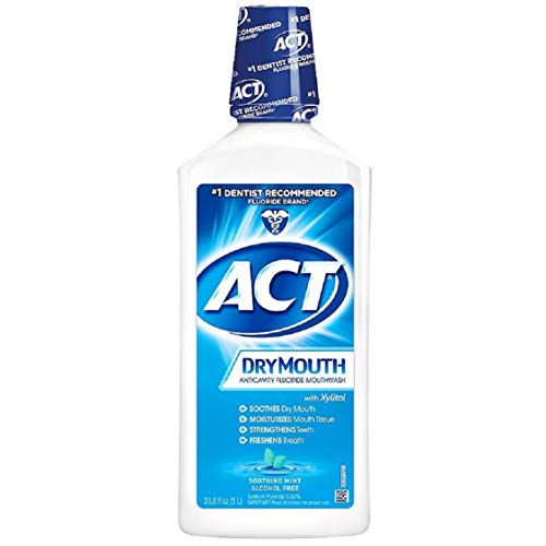 ACT Total Care Dry Mouth Anticavity Fluoride Mouthwash Soothing Mint 33.80 oz (Pack of 2)