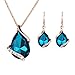 Mimgo Waterdrop Design Rhinestone Pendant Necklace Hook Earrings Chic Lady Jewelry Set