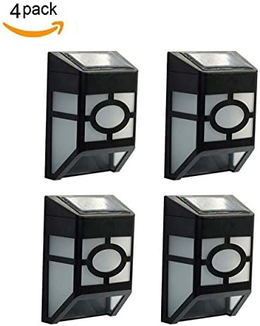 [Pack of 4]Lerlite Waterproof LED Solar Fence Solar Wall Light Lamp Outdoor Light Warm White
