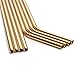 YIHONG Set of 8 Stainless Steel Metal Straws Ultra Long 10.5 Inch Reusable Straws For Tumblers Rumblers Cold Beverage Gold (4 Straight|4 Bent|2 Brushes)