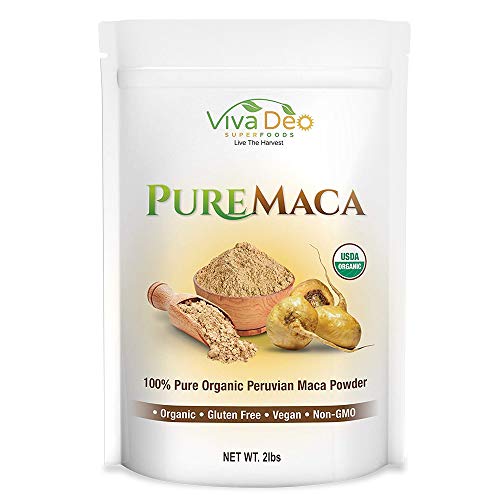 Maca Powder Organic Raw - 2LB Bag of 100% Peruvian Yellow Maca Root Powder - Peruana Superfood for Women & Men - Supports Memory, Mood, Energy - Pure Maca by Viva Deo