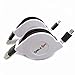 AKiimy 2 Packs 6ft Retractable Micro USB Cable 6ft Micro USB Charging Cable for Android Samsung Galaxy s7 Edge Retractable Cable Samsung Retractable Cord HTC LG Sony Android Retractable Cable (Black)