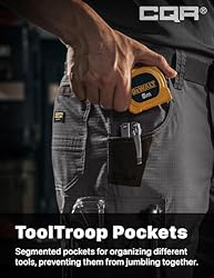 CQR Men's Ripstop Work Pants, Water Resistant