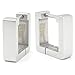 Stainless Steel Square Shape Hoop Huggie Mens Earrings Polish Silver 12mm