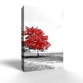RED and Black Back Ground Tree Theme Painting...