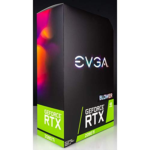EVGA GeForce RTX 2080 Ti 11GB GDDR6 Blower Style Gaming Graphics Card DirectX 12 VR Ready GPU (11G-P4-2280-KR)