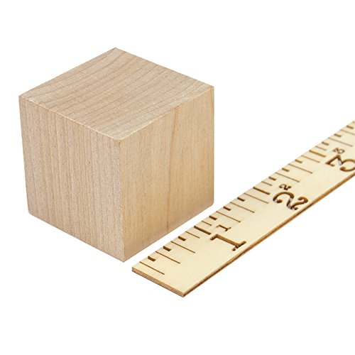 Wooden Cubes - 1-1/2 Inch - Wood Square Blocks for Photo Blocks, Crafts & DIY Projects (1-1/2") - by Craftparts Direct - Bag of 10