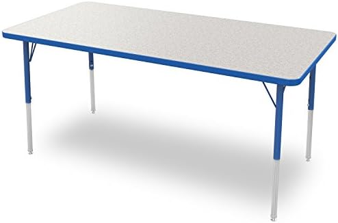 Marco Group 2200 Series Rectangle Activity Table with Swivel Glides, Gray Glace Top/Blue Edge and Blue Standard Legs, 30-Inch by 60-Inch