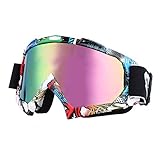 Motocross Goggles,HTOMT Adjustable Motorcycle Riding Glasses Eyewear Windproof Anti-UV Safety Anti-fog Ski Goggles Outdoor for Snow Skiing, Cycling, Climbing