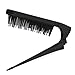 Mini Folding Detangling Brush Hairstyles Teasing Comb for Volume Hair Traval Portable Rattail Comb Backcombing Brush, Stagged 3 Tier TPEE Bristles for Fine Thin Hair, Hair Salon/ Home Use - Purple