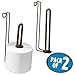 mDesign Over The Tank Toilet Tissue Paper Roll Holder Dispenser and Reserve for Bathroom Storage - Hanging, Holds 2 Rolls - Durable Metal Wire, 2 Pack - Bronze