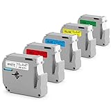 Replacement for Brother P-Touch M Series Tape MK231 MK431 MK531 MK631 MK731, 12mm 0.47inch M Tape Compatible with Brother Label Makers PT-70BM PT-M95 PT-90 PT-70 PT-65, 5Color