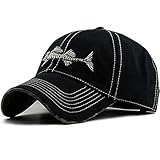 Mens Ball Hats Baseball Cap Logo Fish Bones Fishing Dad Hat
