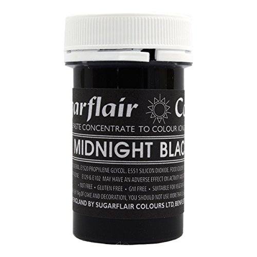 Click Here to See More Images 30 x Sugarflair MIDNIGHT BLACK Pastel Edible Food Cake Icing Colour Paste 25g