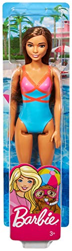 Barbie GHW40 - Beach Puppe (brünett), mit Badeanzug in Blau, Pink und Orange, Spielzeug für Kinder von 3 bis 7 Jahren – Bild 7