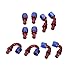 20Ft 6AN AN6 Push Lock Oil Gas Fuel Hose Blue + 10pcs 6AN Hose Fitting Kit Blue+Red