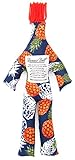 Dammit Doll - Classic Pineapple Panic - Colorful Pineapples on Grey, Red Hair - Stress Relief, Gag Gift