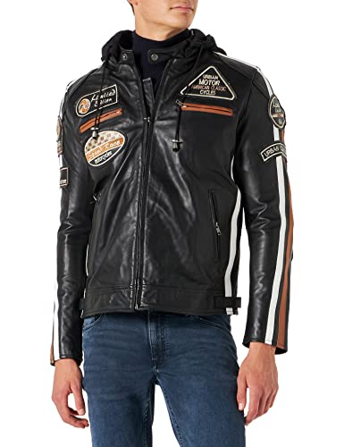 Urban Leather Motorbike Jackets For Men 58 GENTS | Lambskin Leather Motorcycle Jacket | CE Approved Remouvable Armour for Back, Shoulders and Elbows
