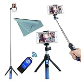 BENRO Handheld Tripod 3 in 1 Self-Portrait Monopod Phone Selfie Stick Bluetooth Remote Shutter Gopro iPhone Sumsang (Blue)