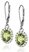 Oval Peridot Halo Leverback Earrings