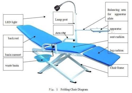 Greeloy New Updated Folding Portable Dental Chair GU-P109A-2 with Black Backpack