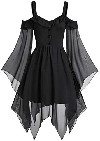 FNKDOR Women Pullover Gothic Butterfly Sleeve Criss Cross Lace Insert Irregular Hem Party Autumn Spring T Shirt Tops