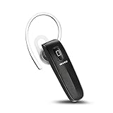 Bluetooth Headset, IAVCC Wireless Earphones Hands-Free Earpiece with Mic Noise Cancelling Secure for Driving, Sports for iPhone Samsung and Other Bluetooth Devices (Black)