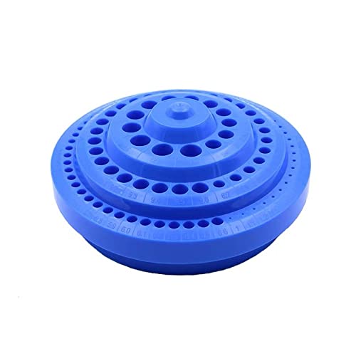 Tiardey 100pcs Hole Round Shape Organizer Case Hard Plastic Drill Bit Organizer Storage Case Stand - Blue
