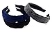 STHUAHE Pack of 3 Women Wide Stripes Cloth Cross Knot Hair Hoop Hairband Headband Hair Accessories (black Darkgrey Deepblue)