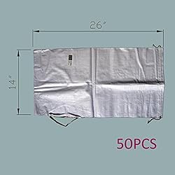 Sand Bags 17"x27", Empty White Woven Polypropylene