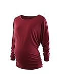 AnnAnn Womens Mama Maternity Casual Side Ruched Tunic Tops With Dolman-Sleeve Scoop Neck Pregnancy T-Shirt
