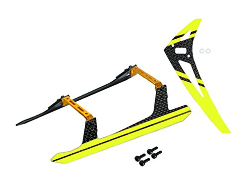 Microheli Aluminum/Carbon Fiber Landing Gear w/ Fin (YELLOW) - BLADE 250 CFX