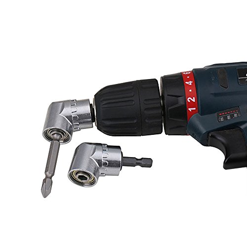 Dayree 2pcs 105 Degree Right Angle Driver 1/4" Extension Hex Drill Bit Screwdriver Drill Attachment Socket Holder Adaptor - Thumbnail 4