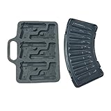 Yunko AK47 Bullet and Gun Shape Cake Pan Candy Mold Ice Tray Set