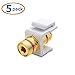 Cable Matters 5-Pack Banana Jack Binding Post Keystone Jack Inserts with Red Ring in White