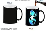 The Little Mermaid Holding Pearl Blue Silhouette Design Print Image Pattern Magic Color Changing Ceramic Coffee Mug Tea Cup by Trendy Accessories
